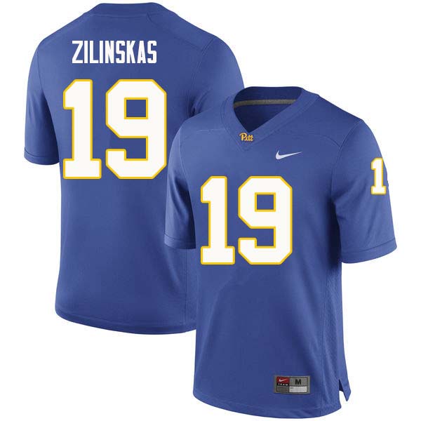 Men #19 Jake Zilinskas Pittsburgh Panthers College Football Jerseys Sale-Royal